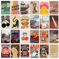 Set of 24 vintage European-style wall decor cards with retro aesthetic poster designs - Vintage Poster (T01041484)