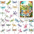 Pegatinas coloridas de libélula en PET con estampado dorado 3D para manualidades - T01042137 (30)