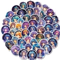 Anime-stijl meisjesstickers in blauwe en paarse tinten voor creatieve DIY-decoratie - Anime Sterrenhemel Meisje Thema (T01041110)