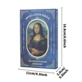 Taccuino retrò con pittura a olio di Monna Lisa, copertina blu e motivi floreali oro - Stile Monna Lisa (T01042176)
