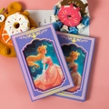 Taccuino portatile fiabesco blu e oro con illustrazioni di principesse e bordi dorati - Stile Principessa Bionda Cartone Animato (T01042177) / Viola