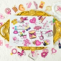 3D embossed Valentine stickers with heart and vintage motifs for DIY gift cards - Valentine's Day 3D Relief Style (T01042223)