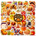 Dettagli degli adesivi del Ringraziamento con motivi di tacchino, zucca e scoiattolo - Serie Autunnale (T01042055)