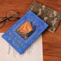 Blue notebook with Van Gogh Cafe Terrace At Night art and gold foil lettering - Van Gogh Cafe Style (T01042258)