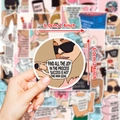 Lot de 50 stickers créatifs fille lunettes de soleil pour ordi et skate - Style Fille avec Lunettes de Soleil et Citations Inspirantes (T01040359)