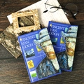 Hardcover Van Gogh art series notebook featuring Starry Night and Sunflowers on blue - Van Gogh Self Portrait Style (T01042178)