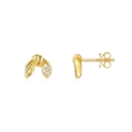 Boucles d'oreilles nœud en argent S925 avec placage or 18k et détails en moissanite - Style de Nœud (E15501)