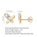S925 silver butterfly earrings with 18k gold plating and marquise moissanite details - Marquise Moissanite (E15247)