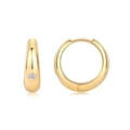 Elegant 18k gold plated S925 silver hoop earrings with brilliant moissanite stone - Single Diamond Hoop (E15155)