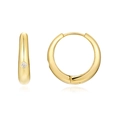 Elegant 18k gold plated S925 silver hoop earrings with square moissanite stone - Square Diamond Hoop (E15150)