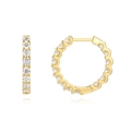 S925 sterling silver hoop earrings with 18k gold plating and sparkling moissanite stones - Full Pave Hoop (E15148)