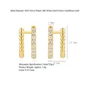 S925 silver 18k gold plated double row C-shape earrings with moissanite stones - Double Row C Shape (E14911)