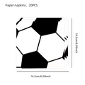 20pcs black and white football pattern paper napkins for World Cup soccer themed parties - Soccer Printed Napkins (20 Pieces)