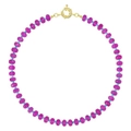 Bohemian handmade beaded necklace featuring purple natural stones and turquoise accents - Style 46 (6mm)