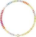 Bohemian rainbow beaded necklace with multifaceted natural stones and gold clasp - Style 63 (6mm)