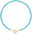 Bohemian style turquoise rondelle beaded necklace with a golden spring ring clasp - Style 43 (6mm)