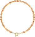 Bohemian beaded necklace featuring natural orange stone beads and gold spring clasp - Style 42 (6mm)