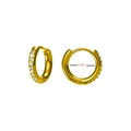 Orecchini a cerchio dorati da 9cm in acciaio inossidabile con zirconi bianchi - Stile Piccolo a Una Fila di Zirconia (E0015G) / Oro