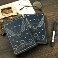 Navy magic-themed hardshell notebook set with elegant gold foil moon and star patterns - Blue Wings (T01041998)