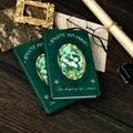 Green Van Gogh oil painting hardcover notebook with floral design and debossed texture - Van Gogh - White Flowers