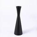 Modern hourglass candle holder in matte black finish with minimalist industrial design - Small / Black