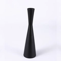 Minimalist matte black vintage lantern candle holder with a sleek geometric cone design - Medium / Black