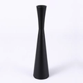 Modern minimalist matte black tapered candle holder with a sleek industrial design - Large / Black