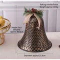 Weihnachtsglocke aus Metall in Bronze mit künstlichen Kiefernnadeln und Leinenschleife - Groß / Kupfer