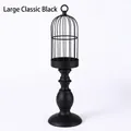 Klassischer großer Kerzenhalter aus Schmiedeeisen im Vogelkäfig-Stil in Schwarz - Klassisches Schwarz - Groß