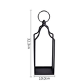 Vintage Kerzenhalter aus mattem schwarzem Metall mit Ringgriff und quadratischem Sockel - S