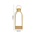 Modern gold iron geometric candle holder with handle, 30.8cm minimalist home decor - Small