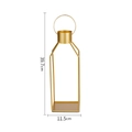 Minimalist gold iron geometric candle holder with ring handle, height 39.7cm and width 11.5cm - Large