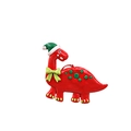 Decorazione natalizia a forma di dinosauro rosso con cappello di Babbo Natale - Dinosauro Rosso