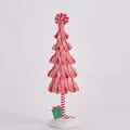 Miniatur rot-weiß gestreifter Pfefferminz-Weihnachtsbaum Schmuck in kleiner Größe - Stil A (Geschichtetes Banddesign) / Klein