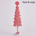 Mini-Zuckerstangen-Weihnachtsbaum-Deko in Rot und Weiß gestreift, Modell B, große Größe - Stil B (Zuckerstangen-Stapeldesign) / Groß