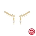 Elegante S925 Sterling Silber Marquise-Zirkon-Ohrringe mit glänzendem Gold-Finish - Gold