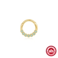 925 Sterling silver gold hoop earring featuring turquoise stones and clicker closure - Turquoise Bead Style