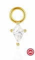 Pendentif de boucle d'oreille en argent S925 et zircon losange plaqué or chic - Style de Pierre Précieuse en Losange / Or