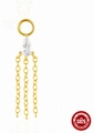 Pendentif de boucle d'oreille en argent S925 doré avec zircon poire et glands - Style de Gland en Zircone en Forme de Larme / Or