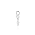 Pendentif de boucle d'oreille en argent S925 avec cristaux de forme carrée et marquise - Style de Combinaison Carrée Et Marquise / Or blanc