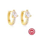 Pendientes de aro S925 plata dorada con colgantes de circonita en forma de gota - Dorado - Gota de agua