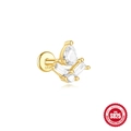 Gouden S925 zilveren kraakbeen piercing met heldere zirkonia in een kroonvorm - Gemengde Kroon Stijl / Goud