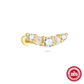 S925 sterling silver opal tassel stud earring with heart flat back and zircons - Alternating Opal Arc Five-Stone Style (#8-Single)