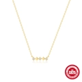 Elegante Halskette aus 925 Sterling Silber Gold mit funkelnden Rautenanhängern - Gold