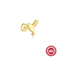 S925 sterling silver hummingbird stud earring in gold finish with screw back design - Hummingbird Shape
