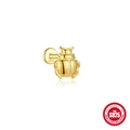 Cute golden beetle earring crafted in S925 sterling silver with a polished finish - Beetle Shape