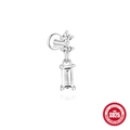 Elegant S925 sterling silver drop earring with round and baguette cut cubic zirconia - White Gold Two-Tier Pendant / White Gold