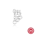 S925 sterling silver drop earring with marquise zircon and three dangling chains - White Gold Marquise Tassel / White Gold