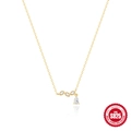 Elegant S925 sterling silver gold necklace with marquise and pear cut cubic zirconia - 925 Silver / Gold - Necklace