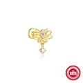 Gold S925 sterling silver lotus stud earring with opal and marquise zircon stones - Hollow Lotus Marquise Zirconia Style (#7 Gold) / Lotus Style-Gold